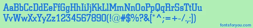 ACitynova-Schriftart – Blaue Schriften auf grünem Hintergrund