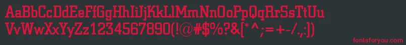 ACitynova Font – Red Fonts on Black Background
