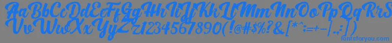 BrightScriptClean-Schriftart – Blaue Schriften auf grauem Hintergrund