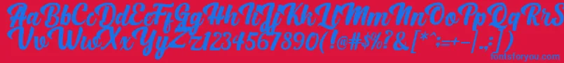 BrightScriptClean Font – Blue Fonts on Red Background