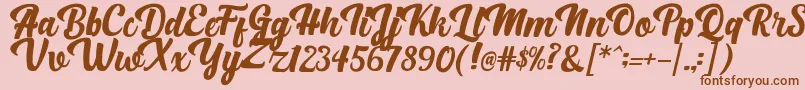 BrightScriptClean Font – Brown Fonts on Pink Background