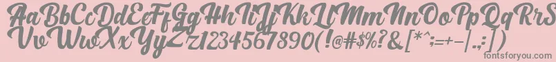 BrightScriptClean Font – Gray Fonts on Pink Background