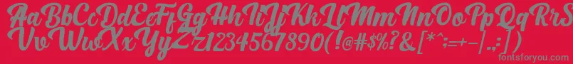 Fonte BrightScriptClean – fontes cinzas em um fundo vermelho