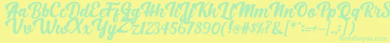 BrightScriptClean Font – Green Fonts on Yellow Background