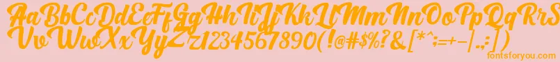 BrightScriptClean Font – Orange Fonts on Pink Background