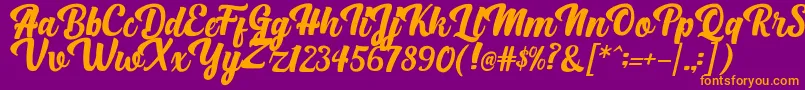 BrightScriptClean Font – Orange Fonts on Purple Background