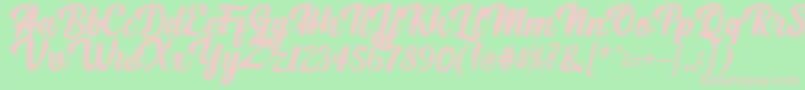 BrightScriptClean Font – Pink Fonts on Green Background