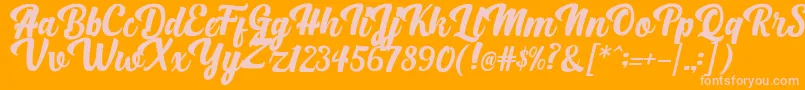 BrightScriptClean Font – Pink Fonts on Orange Background