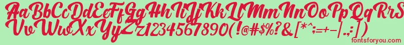 BrightScriptClean Font – Red Fonts on Green Background