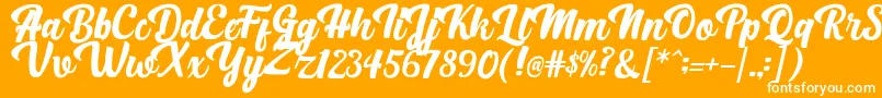 BrightScriptClean Font – White Fonts on Orange Background