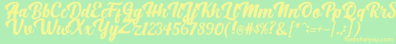 BrightScriptClean Font – Yellow Fonts on Green Background