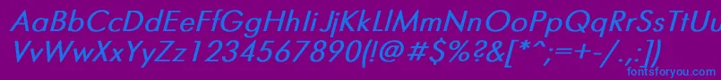 Futuris2 Font – Blue Fonts on Purple Background