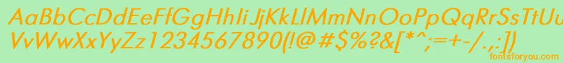 Futuris2 Font – Orange Fonts on Green Background