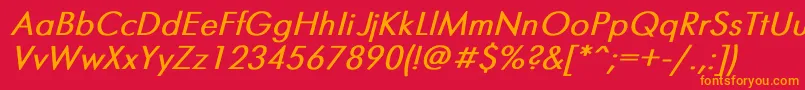 Futuris2 Font – Orange Fonts on Red Background