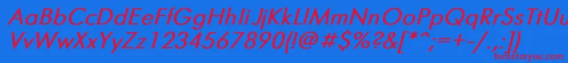 Futuris2 Font – Red Fonts on Blue Background