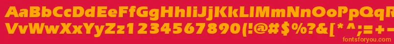 フォントEverest Ultra – 赤い背景にオレンジの文字