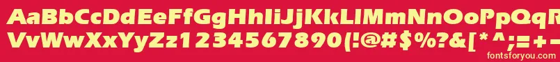 Fonte Everest Ultra – fontes amarelas em um fundo vermelho