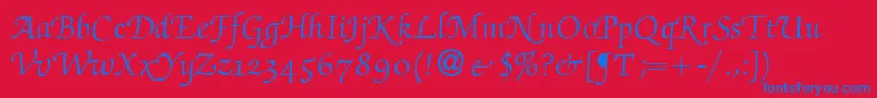 ZabriskiescriptswashRegular Font – Blue Fonts on Red Background