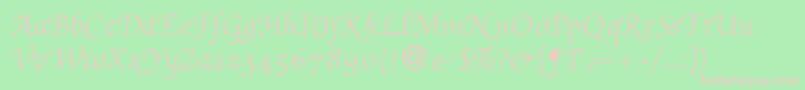 ZabriskiescriptswashRegular Font – Pink Fonts on Green Background