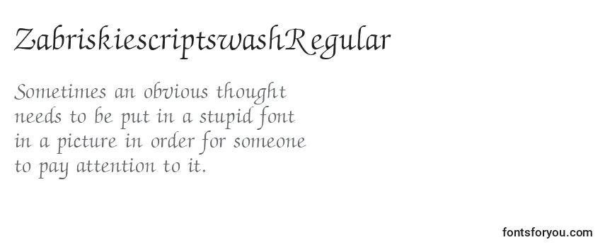 ZabriskiescriptswashRegular Font