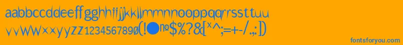 フォントUnder – オレンジの背景に青い文字