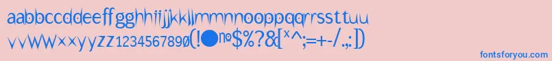 フォントUnder – ピンクの背景に青い文字