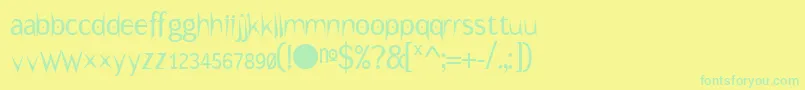 Under-Schriftart – Grüne Schriften auf gelbem Hintergrund