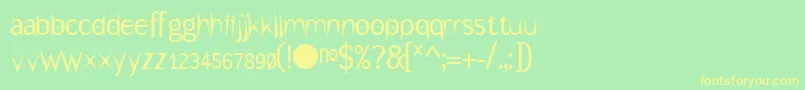 フォントUnder – 黄色の文字が緑の背景にあります