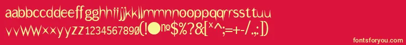 Under Font – Yellow Fonts on Red Background