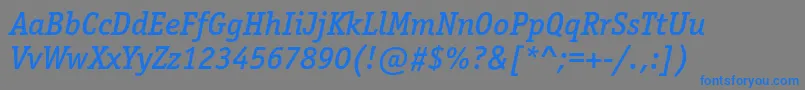 OfficinaserifmediumcItalic Font – Blue Fonts on Gray Background