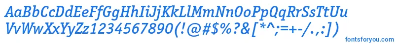 Шрифт OfficinaserifmediumcItalic – синие шрифты на белом фоне
