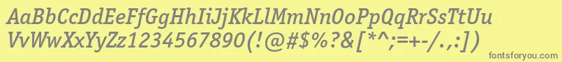 OfficinaserifmediumcItalic Font – Gray Fonts on Yellow Background