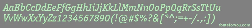 Lisätietoja OfficinaserifmediumcItalic-fontista OfficinaserifmediumcItalic-fontti – vihreät fontit harmaalla taustalla