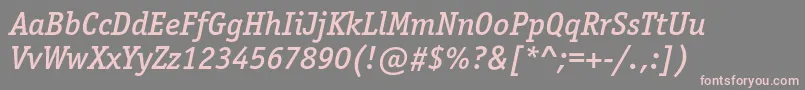 OfficinaserifmediumcItalic Font – Pink Fonts on Gray Background