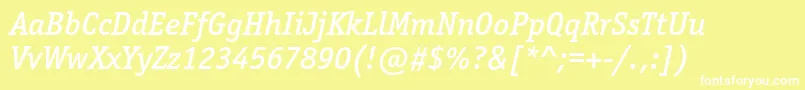 OfficinaserifmediumcItalic Font – White Fonts on Yellow Background