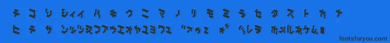 CubicblockNkD Font – Black Fonts on Blue Background