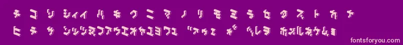 CubicblockNkD Font – Pink Fonts on Purple Background