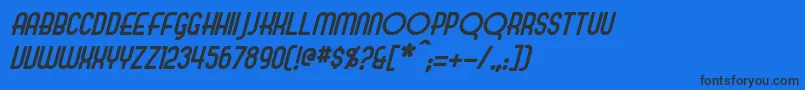 Czcionka EvelynItalic – czarne czcionki na niebieskim tle