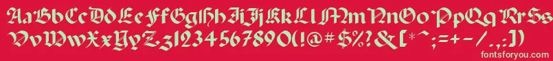 Paladin Font – Green Fonts on Red Background