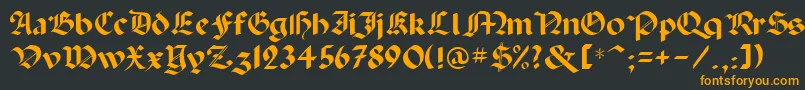 フォントPaladin – 黒い背景にオレンジの文字