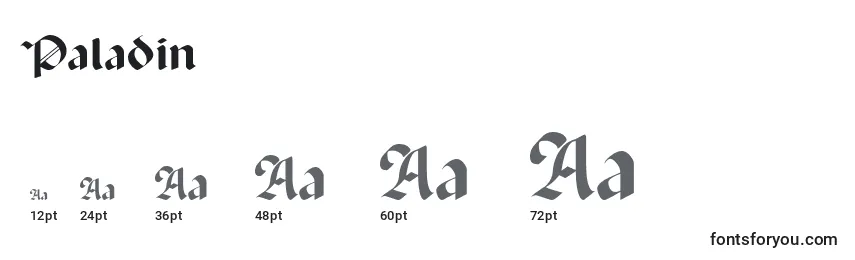 Размеры шрифта Paladin