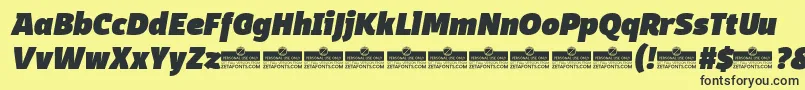 DomotikaBlackItalicTrial Font – Black Fonts on Yellow Background