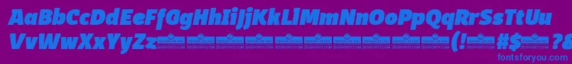 DomotikaBlackItalicTrial Font – Blue Fonts on Purple Background