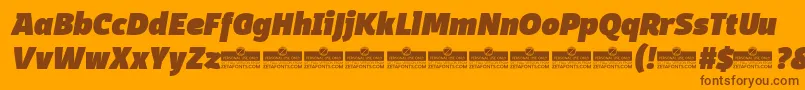 DomotikaBlackItalicTrial Font – Brown Fonts on Orange Background