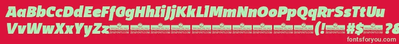 DomotikaBlackItalicTrial Font – Green Fonts on Red Background