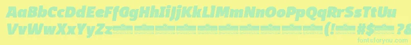 DomotikaBlackItalicTrial Font – Green Fonts on Yellow Background