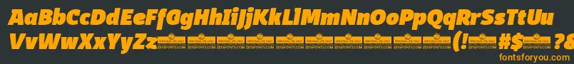 DomotikaBlackItalicTrial Font – Orange Fonts on Black Background
