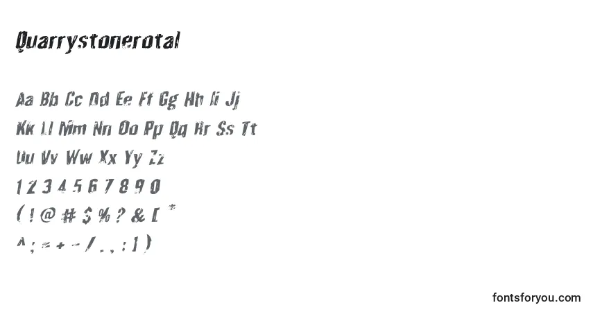 Czcionka Quarrystonerotal – alfabet, cyfry, specjalne znaki