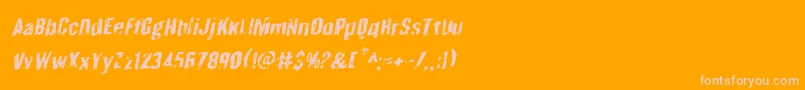 Quarrystonerotal-Schriftart – Rosa Schriften auf orangefarbenem Hintergrund