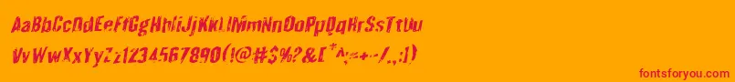 Quarrystonerotal-Schriftart – Rote Schriften auf orangefarbenem Hintergrund